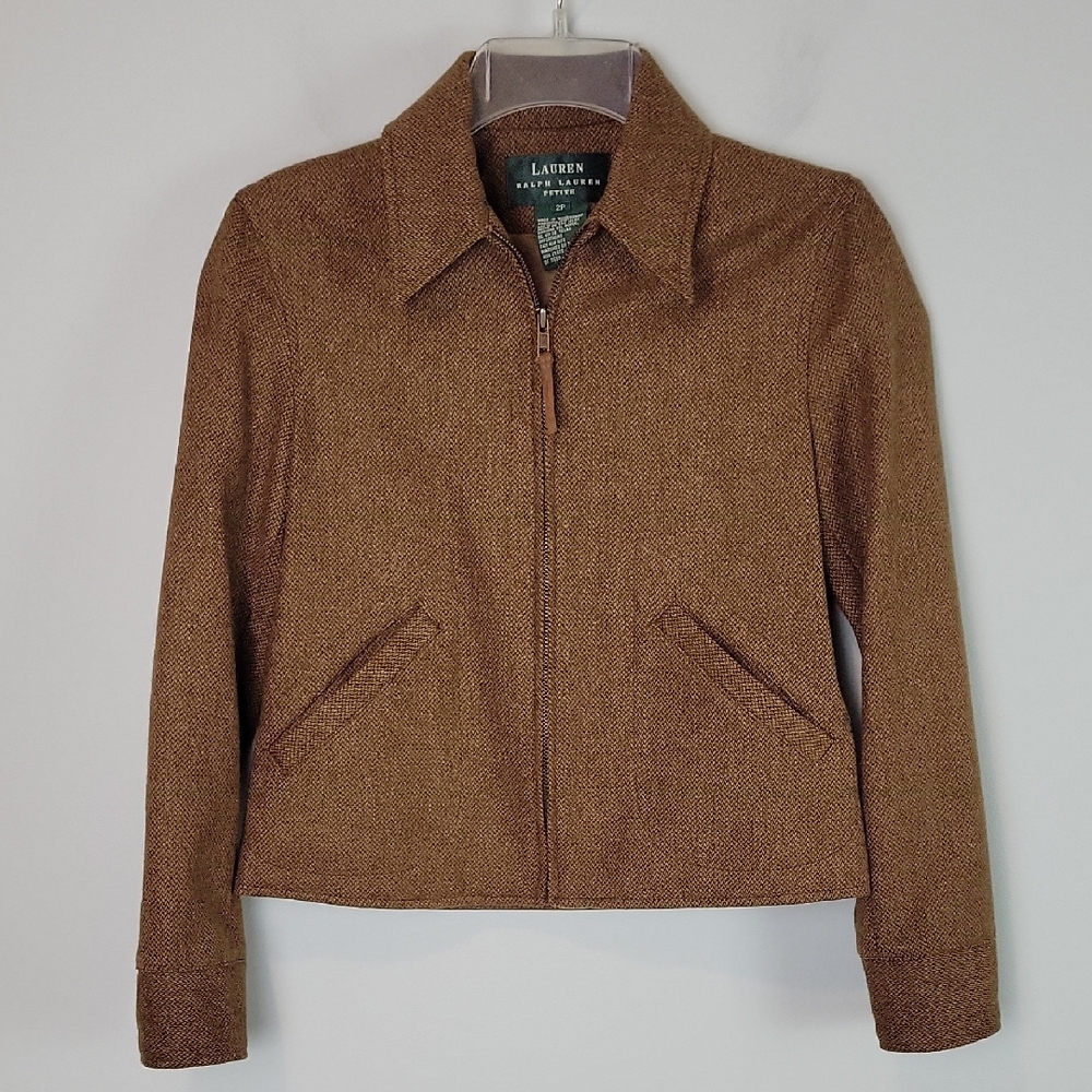 Ralph Lauren brown equestrian wool Zip jacket size 2P